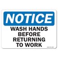 Signmission OSHA Sign, Wash Your Hands With, 14in X 10in Peel And Stick Wall Graphic, 10" W, 14" L, Landscape OS-NS-RD-1014-L-18950